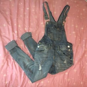 light blue wash overalls
